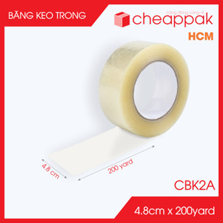 CBK2A -  Combo 2 cuộn băng keo trong khổ 4.8cm x 200yard - Băng dính đóng hàng -C.BK2A