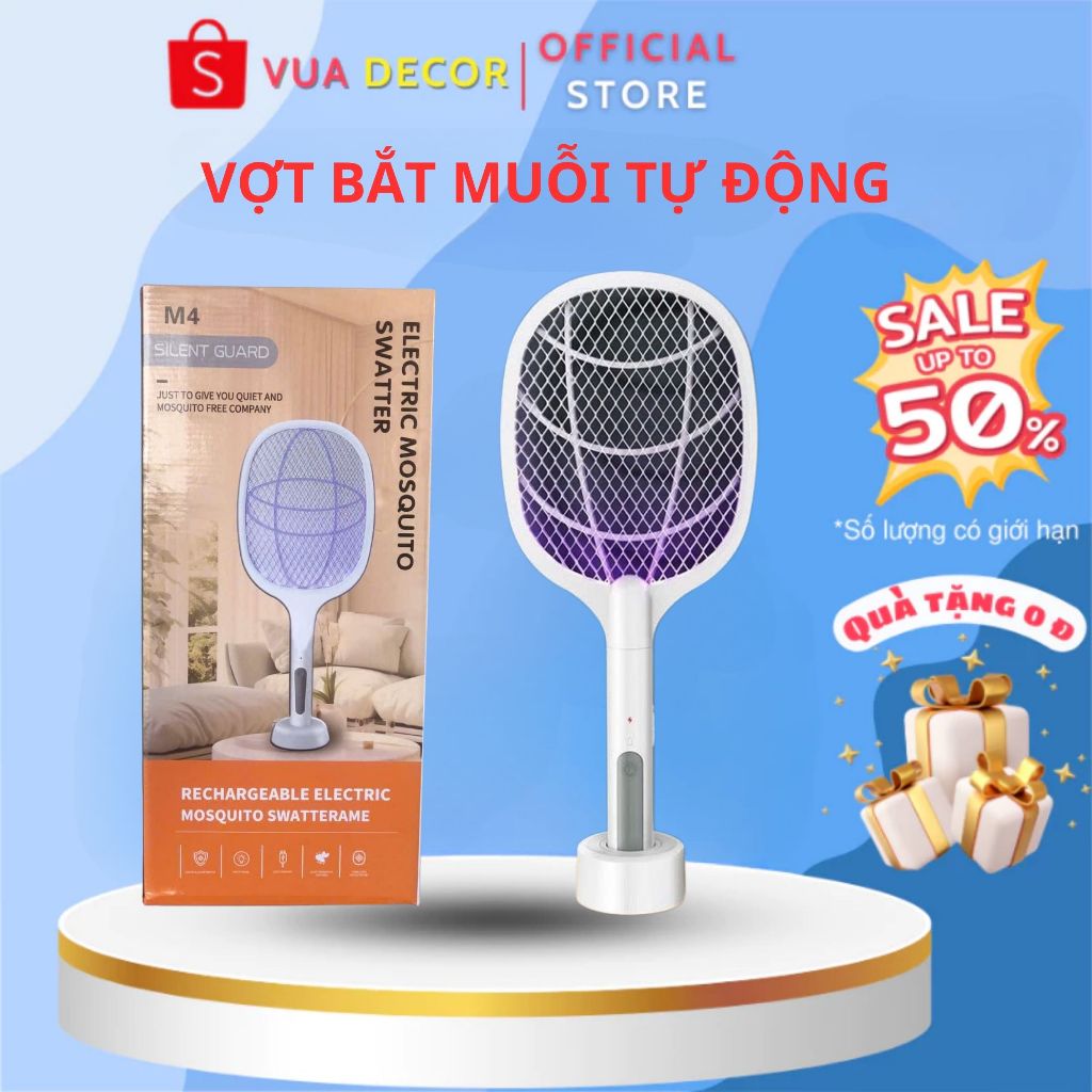 Vợt Muỗi Thông Minh Kiêm Đèn Bắt Muỗi Tự Động 2In1 Tiện Lợi An Toàn Hiệu Quả Cao Bảo Hành 6 Tháng