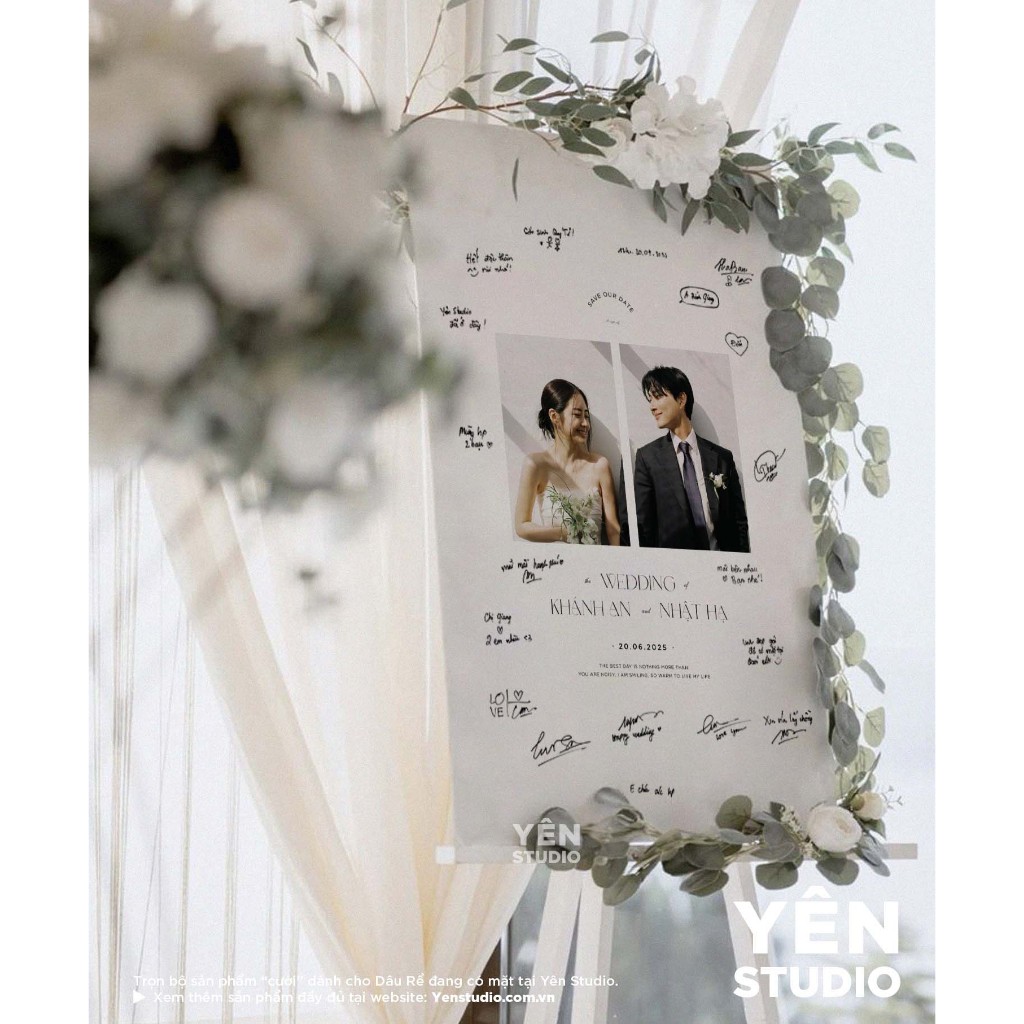 Ảnh Gỗ Ký Tên Cổng Cưới Mẫu 1 Ảnh - Bảng Welcome Trang Trí Đám Cưới - Biển Chào Đám Cưới - Chất Liệu