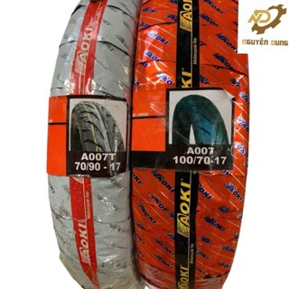 Vỏ (Lốp) Cho Xe Exciter 135 Không Ruột Thông Số 70/90-17 Và 100/70-17 Hiệu Aokij Nhật Bản