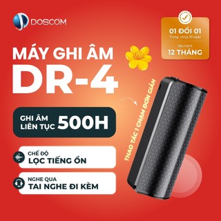  Máy Ghi Âm DOSCOM DR4 Mini Pin 500 Giờ Có Nam Châm Lọc Ồn Bộ Nhớ 16GB Ghi Âm Liên Tục 500 Giờ 