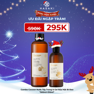 Combo Cocoon Nước Tẩy Trang Bí Đao 500ml + Gel Rửa Mặt Bí Đao 310ml Hasaki Sản Phẩm Chính Hãng