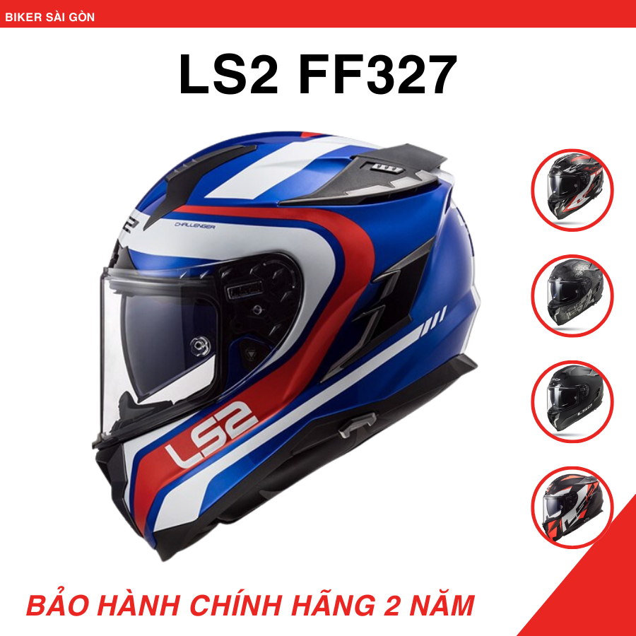 Mũ Bảo Hiểm Fullface Hai Kính LS2 FF327 Challenger - Biker Sài Gòn