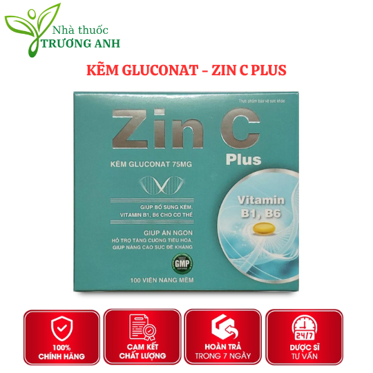 Viên Kẽm ZinC Plus - Giúp tăng sức đề kháng, hỗ trợ tăng cường tiêu hóa, giúp nhanh mọc tóc. Hộp 100v