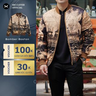 Áo khoác bomber nam MK CLEVER Boston chất liệu vải gió trần bông dày dặn, giữ ấm tốt, trẻ trung