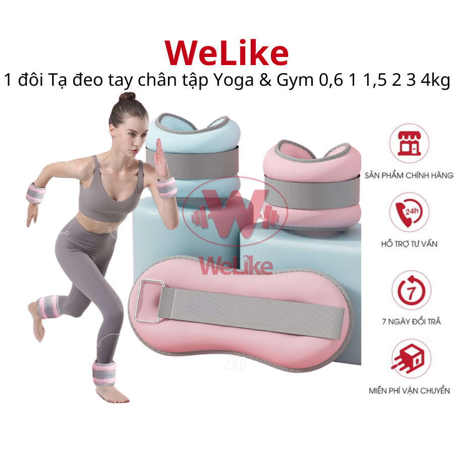 Tạ đeo tay Welike Sport (2 cái) - Tạ đeo chân chạy bộ tập gym yoga chất liệu cao cấp 0,5kg 1kg 1,5kg 2kg 3kg 4kg