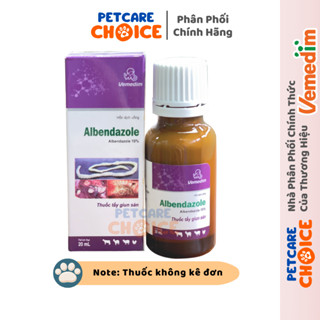 Vemedim ALBENDAZOLE Siro Tẩy Giun Sán Cho Chó Mèo, Gia Súc, Gia Cầm - Chai 20ml