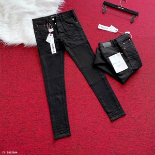  Quần jean bò nam Purple nhăn sóng đen trơn basic đính 4 cúc rập nhăn 3d tem mác lụa cao cấp  TT7022 