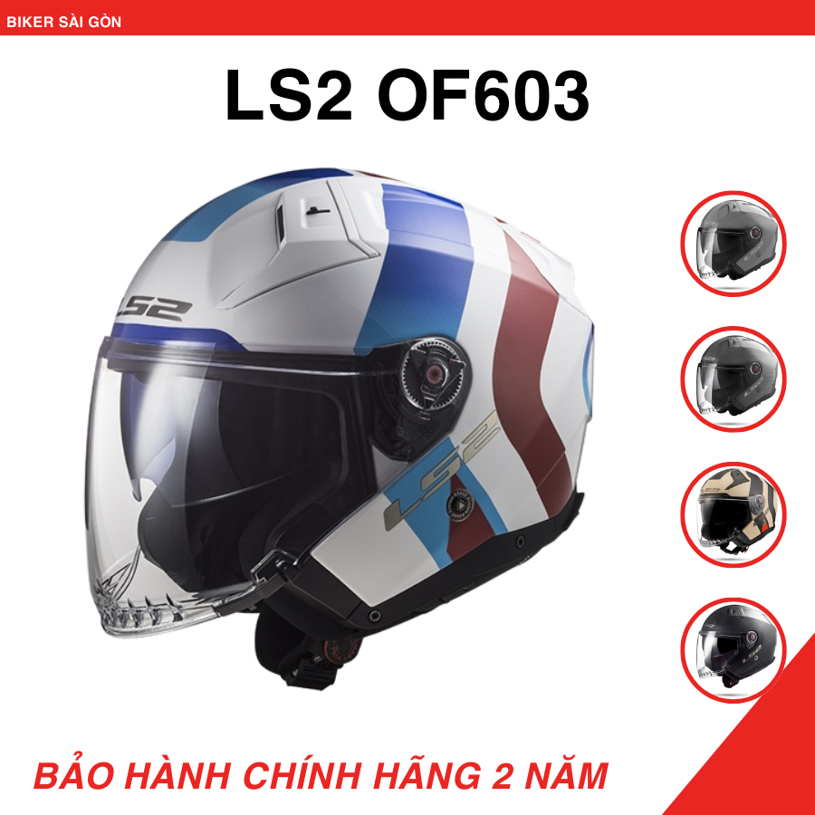 Mũ Bảo Hiểm 3/4 Hai Kính LS2 OF603 Infinity II - Biker Sài Gòn