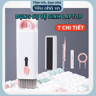 [Nhựa ABS] Dụng Cụ Vệ Sinh Laptop, Bàn Phím, Tai Nghe 7 Trong 1 Tiện Lợi, Nhỏ Gọn