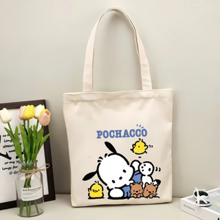  Túi tote vải canvas in hình chú chó POCHACCO có khoá kéo và ngăn phụ bên trong - We Tee TOTE15 