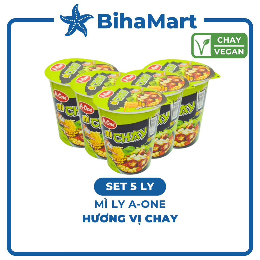 [SET 5 LY] - A ONE - Mì ly A-One Chay, Mì ly A One Chay, Mì ly Aone Chay, Mì Aone ly, Mì A-One ly, M