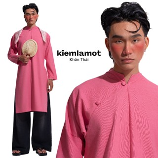 Áo dài ngũ thân Kiếm Là Mốt Khôn Thái màu hồng vải linen không bao gồm quần áo dài tết - Menswear
