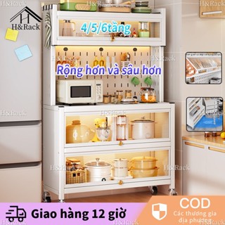 🏠️H&Rack 5/6 Tầng Kệ tủ đa năng-Tủ nhà bếp Thông Minh-Kệ để đồ Có Bánh Xe-Tủ Bếp-Kệ để đồ nhà bếp