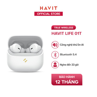 Tai Nghe True Wireless HAVIT LIFE 01T, Bluetooth 5, AI Khử Ồn, Nghe Đến 33H - Hàng Chính Hãng
