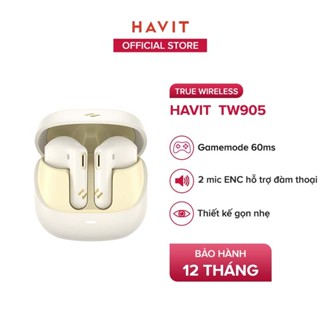 Tai Nghe True Wireless HAVIT TW905, Bluetooth 5.3, 2 Mic ENC, Nghe Nhạc Đến 27H - Hàng Chính Hãng
