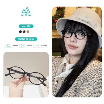 Kính mắt thời trang nam nữ ANNA chất liệu nhựa dáng oval unisex cá tính OL 9072