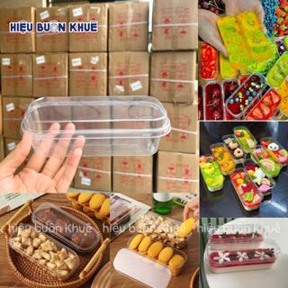 100 Hộp Nhựa Dài Đựng Bánh Mousse, Tiramisu, Bánh Lạnh, Macaron, Cookie, Su Kem, Bánh Tart Trái Cây [XY599]