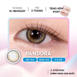 Kính áp tròng EYEIYAGI lens nâu ánh vàng Pandora cận 3 tháng độ cận 0-8 DIA 14.5mm | Lens chính hãng Hàn Quốc