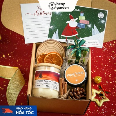 Set Quà Tặng Noel Nến Thơm Giáng Sinh Cao Cấp Cho Bạn Gái Người Yêu Bạn Trai CHILL XMAS HENY GARDEN