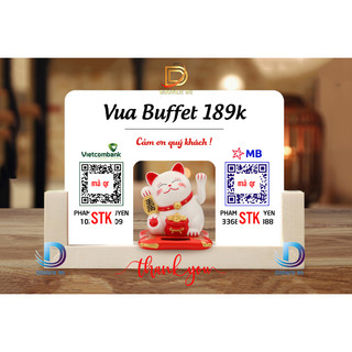 Bảng quét mã  QR CODE in theo yêu cầu,  để bàn đựng mèo thần tài vẫy tay chất liệu mica bền đẹp sang trong