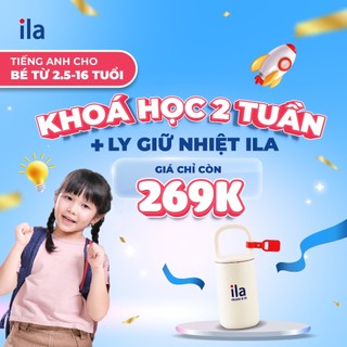 [E-Voucher Khóa học] Combo Ly Giữ Nhiệt Cao Cấp + 2 Tuần Học Trải Nghiệm Tiếng Anh Chuẩn Quốc Tế Cho Bé 2.5 - 16 Tuổi