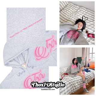 Áo khoác Hoodie zip V5 THOXRI - chất nỉ bông lót lông mịn - hình thêu 3D nổi