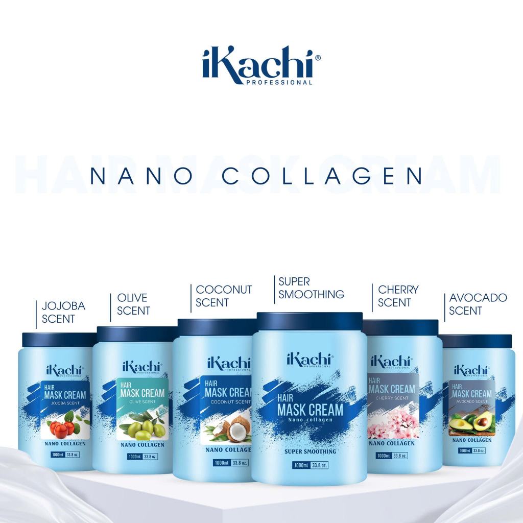 [IKachi] Hấp dầu ủ tóc phục hồi hư tổn sử dụng tại nhà hương oliu, bơ, anh đào 1000ml