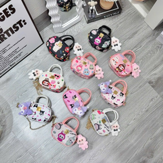 Túi mini trống labubu đeo chéo cho bé mác vuông bản 10 màu size nhỏ tặng kèm gấu treo