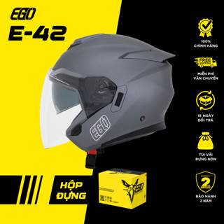  Mũ Bảo Hiểm 3 4 Nam Nữ EGO E-42 Hai Kính Đuôi Gió Chuẩn DOT Thoáng Khí BST 2025  Chính Hãng  