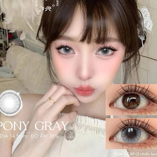 Kính áp tròng 𝐋𝐄𝐍 𝐦𝐚̆́𝐭 𝐗𝐚́𝐦 𝐭𝐚̂𝐲( Pony) (Tặng kèm khay có Dụng cụ đeo )
