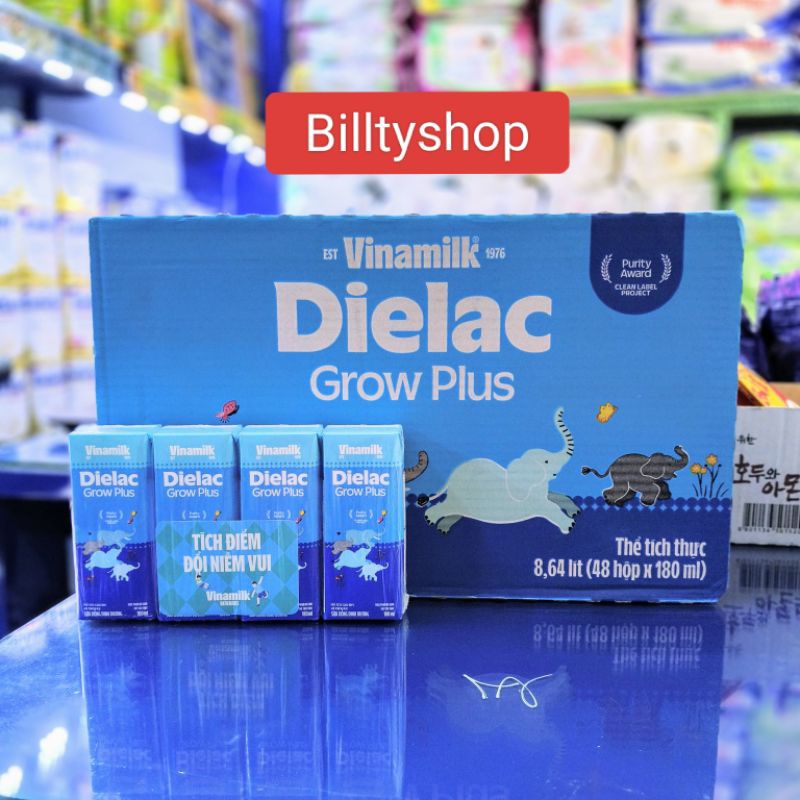 [Mẫu mới] Thùng sữa Grow plus Vinamilk 180ml 48 hộp