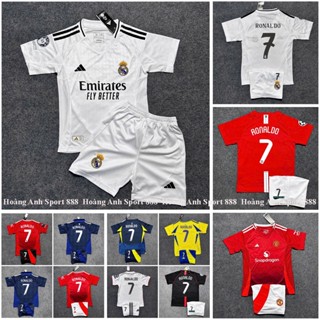 Bộ Quần Áo Bóng Đá Trẻ Em Cầu Thủ Ronaldo Chuẩn Mẫu Thi Đấu - Vải Polyester Thái Cao Cấp
