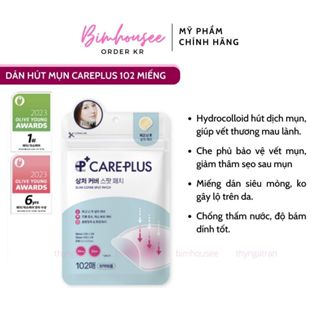 Miếng dán mụn Careplus Olive Young 102 miếng Apieu Nonco Tea Tree Scar cover Spot Patch
