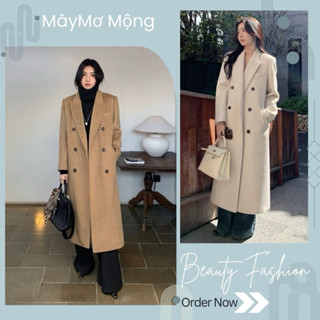 (Maymomong-order) Áo khoác dạ dáng dài lông cừu nhà MULVAN CHÍNH HÃNG