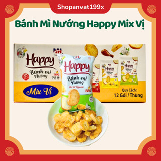 Thùng Bánh Mì Nướng Giòn HAPPY MH Đủ 4 Vị, Thùng Mix 4 Vị Bánh Mì Nướng Giòn Rụm Thơm Ngon