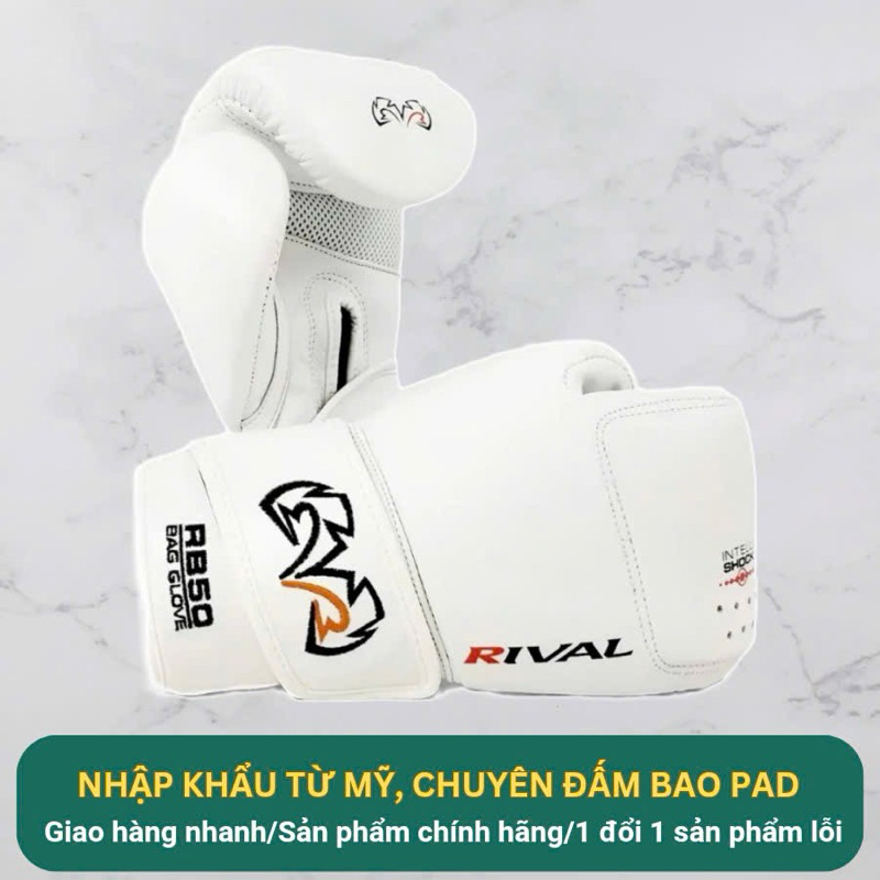 Găng Tay Rival Boxing Chính Hãng, Găng Tay Boxing Rival RB50, Găng Tay Quyền Anh Chuyên Đấm Bao Pad