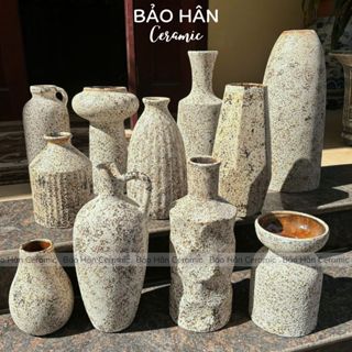 Bình Hoa Rutic Men Hạt Tiêu size Lớn Gốm Sứ Bát Tràng, Lọ Hoa Men Sôi Trang Trí Nhà Cửa