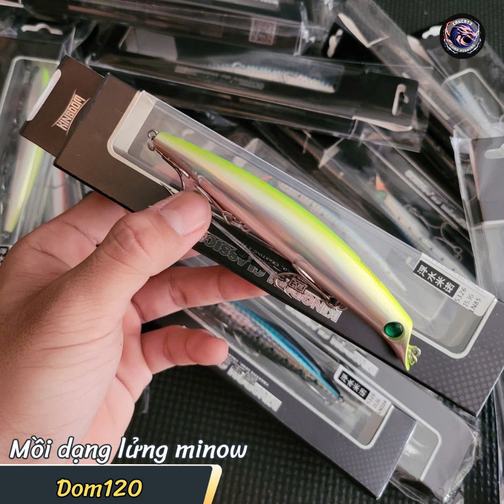 ( Giá Sỉ ) Mồi lure kingdom120 câu cá Chẽm,Măng,Nhồng,GT - Mồi giả dom120 dài 12/15gram