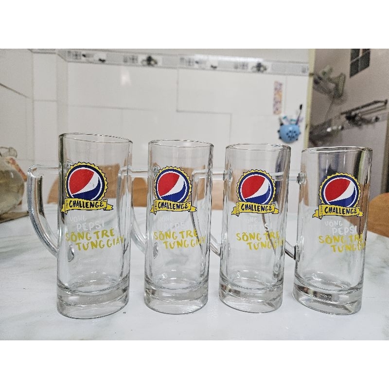 Ly quai thủy tinh dày 280ml quà tặng Pepsi