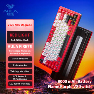 [AULA Fire75] Bàn phím cơ khung nhôm AULA Fire75 - 3 Mode kết nối - Núm xoay hotswap - BH12T