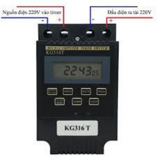 Công tắc hẹn giờ KG316T bật tắt thiết bị điện (ĐEN,25A/220V), cong tac dien, cong tac dien thong minh, o cam hen gio,rol