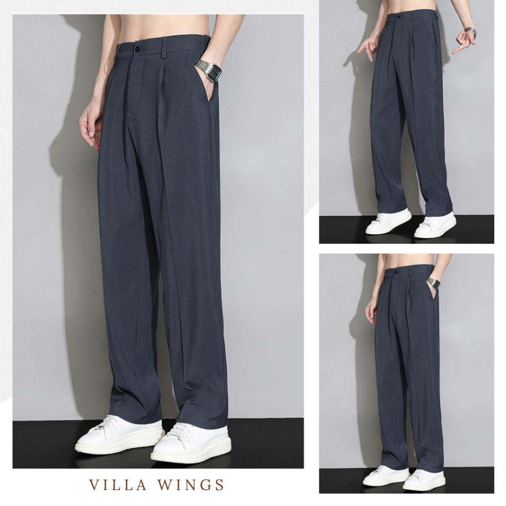 Quần Tây Nam Villa Wings Quần Âu Nam Kiểu Ống Rộng Phong Cách Hàn Quốc Cao Cấp