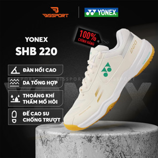  Giày Cầu Lông Yonex SHB 220 Trắng Xanh Lá Chính Hãng - Màu Sắc Tinh Tế Nhẹ Linh Hoạt Đế Cực Bám Êm Mềm 