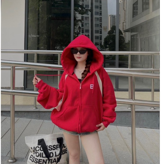 U1- Áo Khoác Hoodie Zip Nỉ Bông Form Boxy Chữ Thêu Belly Bear Unisex_Áo Hoodie Dành Cho Nam Nữ