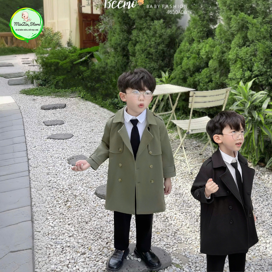 [BEEMO] Áo khoác Mangto Kaki hai lớp cho bé trai