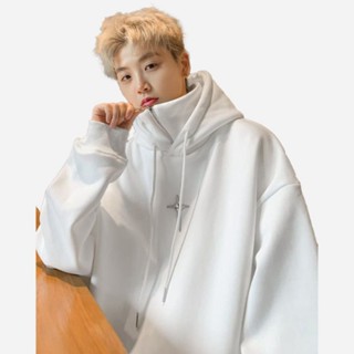 U1 - Áo hoodie nam nữ cổ cao dáng rộng phối khóa kéo thời trang kiểu Ninja, áo nỉ hoodie Retro Mỹ, áo khoác hoodie