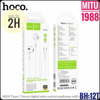  Tai nghe dây Hoco M109 chân TypeC  3.5mm tương thích IP và Android 