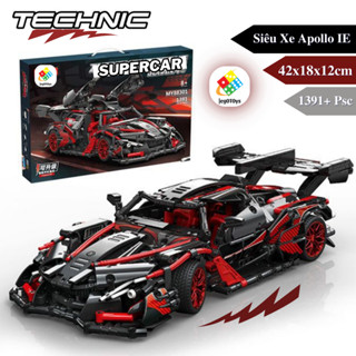 Mô Hình Lắp Ráp Siêu Xe Apollo IE 1391+ Mảnh Ghép - Siêu Xe Đua Supercar - Size 42x18x12cm -Tặng Đèn