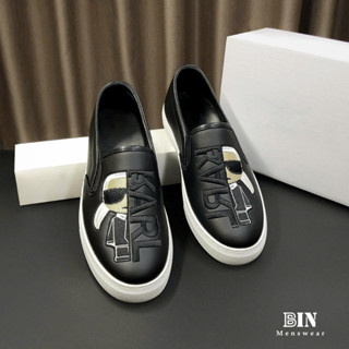  Giày Lười Nam Giày Slip-on hoạ tiết KARL Giày sục nam Mẫu Mới 2025 Phong Cách Trẻ Trung Năng Động 